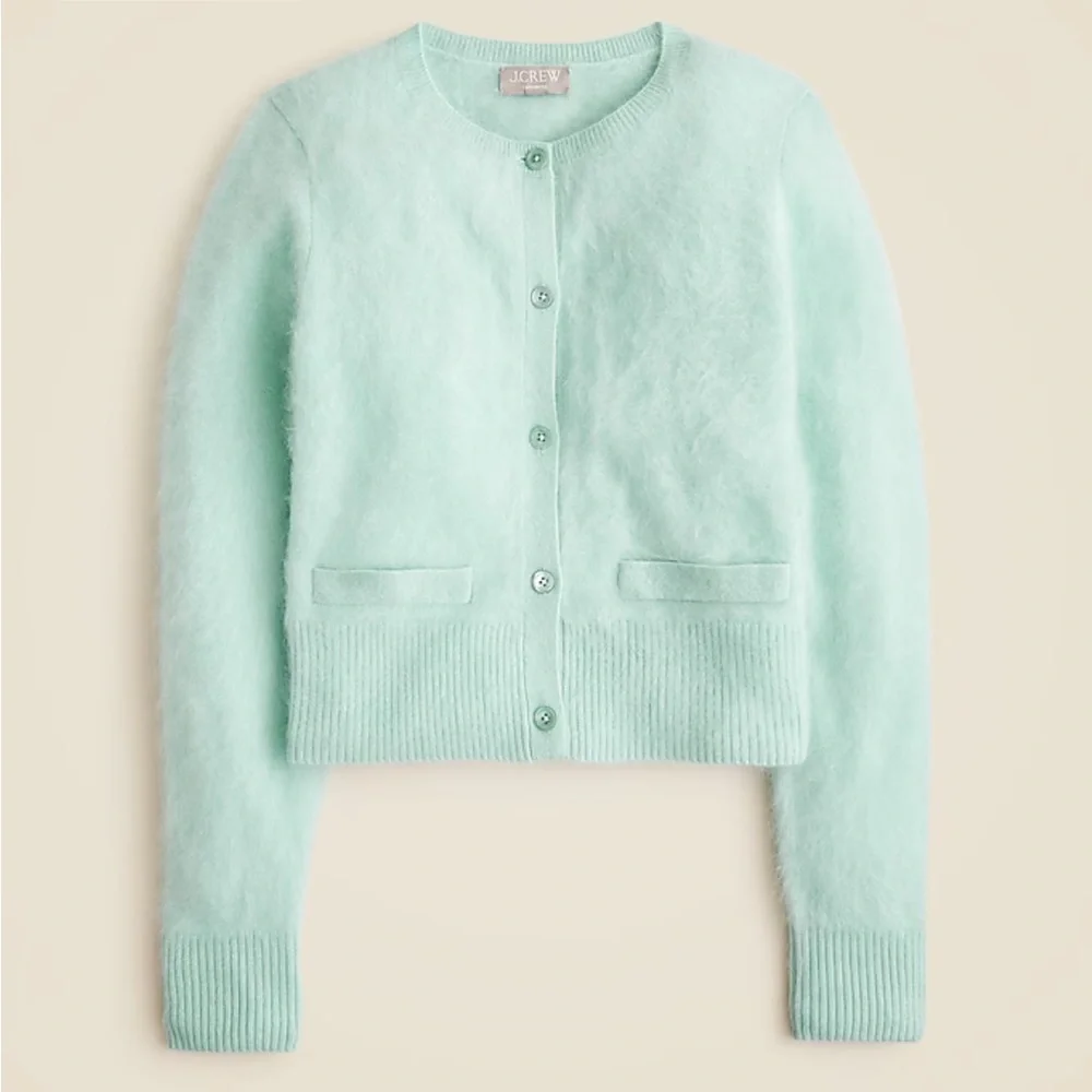 J. Crew Brushed Cashmere Blue Cardigan XS - Picture 1 of 4